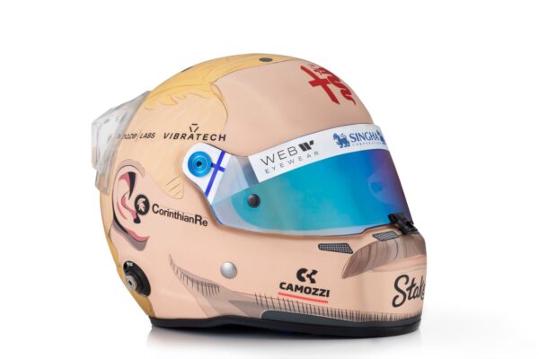 Valtteri Bottas Bahrain 2023 Moustache Special Mini Helmet - SIGNED - Image 2