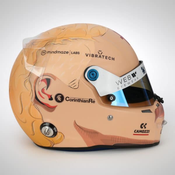 Valtteri Bottas Bahrain 2023 Moustache Special Mini Helmet - SIGNED - Image 5